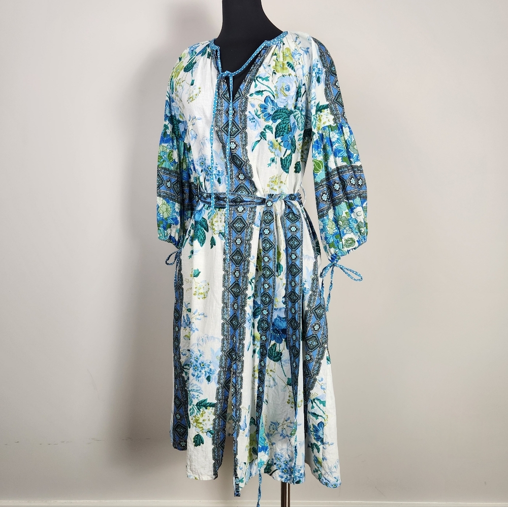 Floral Blue Midi Dress